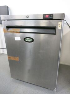 Foster Stainless Steel Undercounter Fridge, Model HR150-A. Size H83cm x W60cm x D64cm.