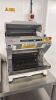 JAC Bread Slicer, Model MRK450-14, S/N 19100684, 240V, DOM 2019. Comes on Mobile Stainless Steel Prep Table. Size H70 x W82 x D76cm.