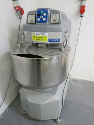 Escher Commercial 60kg Spiral Mixer, Model M8042, S/N 2491, 3 Phase, 2006.