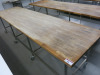 Mobile Stainless Steel Frame & Wood Worktop Workstation. Size H89 x W346 x D91cm. - 3
