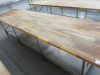 Stainless Steel Frame & Wood Worktop Workstation with Shelf Under. Size H85 x W346 x D91cm. - 3