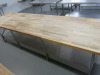 Stainless Steel Frame & Wood Worktop Workstation with Shelf Under. Size H85 x W346 x D91cm. - 3