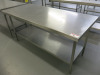Stainless Steel Prep Table with Shelf Under. Size H85 x W180 x D80cm.