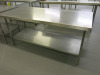 Stainless Steel Prep Table with Shelf Under. Size H85 x W180 x D80cm. - 2