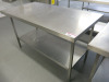 Stainless Steel Prep Table with Shelf Under. Size H87 x W150 x D80cm.