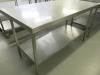 Stainless Steel Prep Table with Shelf Under. Size H87 x W150 x D80cm. - 2