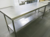 Stainless Steel Prep Table with Shelf Under. Size H87 x W210 x D80cm.