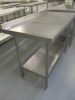 Stainless Steel Prep Table with Shelf Under & Splashback. Size H85 x W120 x D60cm. - 2