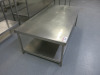 Stainless Steel Prep Table with Shelf Under. Size H50 x W150 x D77cm. - 2