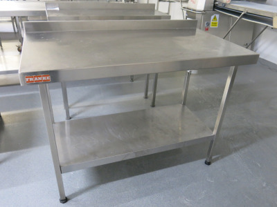 Franke Stainless Steel Prep Table with Shelf Under. Size H94x W120 x D65cm.