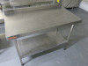 Franke Stainless Steel Prep Table with Shelf Under. Size H94x W120 x D65cm. - 2