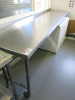 Mobile Stainless Steel Prep Table with Splashback. Size H90 x W240 x D60cm. - 2