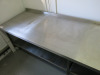 Mobile Stainless Steel Prep Table with Shelf Under & Splashback. Size H70 x W270 x D75cm. - 3