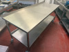 Stainless Steel Mobile Prep Table with Shelf Under. Size H87 x W210 x D78cm. - 2