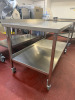 Stainless Steel Mobile Prep Table with Shelf Under. Size H87 x W150 x D78cm. - 3
