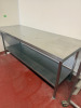Stainless Steel Prep Table with Shelf Under. Size H87 x W210 x D80cm. - 2