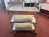 Mobile 3 Tier Stainless Steel Shelf. Size H90cm x W80cm x D50cm. - 2