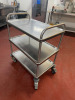 Mobile 3 Tier Stainless Steel Shelf. Size H90cm x W80cm x D50cm. - 3