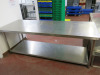 Stainless Steel Prep Table with Shelf Under. Size H77cm x W210cm x D79cm. - 2