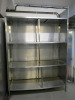 Stainless Steel Open 3 Tier Shelving Unit. Size H218 x W170cm x D64cm.