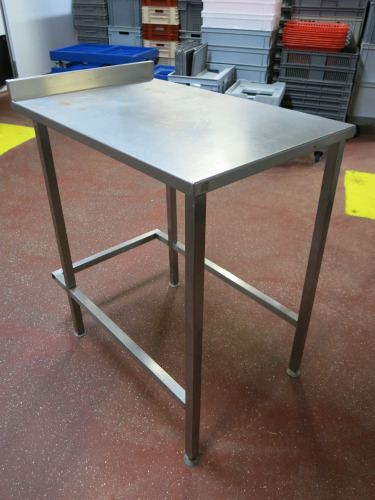 Stainless Steel Infill Prep Table with Shelf Under & Splashback. Size H91cm x W55cm x D85cm.