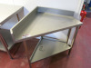 Stainless Steel Corner Infill Prep Table with Shelf Under & Splashback. Size H89cm x W85cm x D82cm. - 2