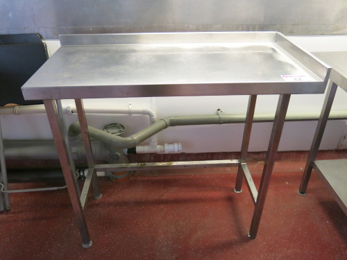 Stainless Steel Prep Table with Shelf Under & Splashback. Size H90cm x W104cm x D50cm.