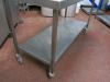 Mobile Stainless Steel Prep Table with Shelf Under & Splashback. Size H88cm x W150cm x D70cm. - 3