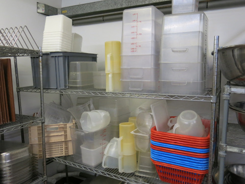 Lot Consisting of Large Quantity of Commercial Cooking, Measuring & Storage Containers to Include: Rubbermaid, Vogue & Other Unbranded (As Viewed).