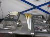 Large Assortment of Approx 60 x Commercial Kitchen Utensils to Include: Sieves, Scoops, Ladles, Paddles, Whisks Etc (As Viewed).