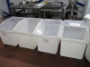4 x Cambro Mobile Ingredient Bins with Assortment of Lids, Model 18537.