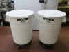 2 x Rubbermaid Brute Bins on Mobile Wheels.