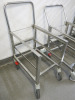 2 x 2 Tier Mobile Stainless Steel Trolley with Folding Handle, Max 30kg. - 2