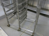 Stainless Steel 8 Tier, 16 Rack Mobile Trolley. Trolley Size H150cm x W97cm x D60cm. Tray Size 43 x 60cm. - 2