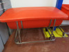 Hard Plastic Mobile Food Ingredient Bin in Red, with Lid. Size W120 x D70cm.