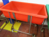 Hard Plastic Mobile Food Ingredient Bin in Red. Size W100 x D55cm. - 2