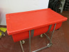 Hard Plastic Mobile Food Ingredient Bin in Red, with Lid. Size W100 x D55cm. - 2