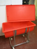 Hard Plastic Mobile Food Ingredient Bin in Red, with Lid. Size W100 x D55cm. - 3