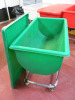 Hard Plastic Mobile Food Ingredient Bin in Green, with Lid. Size W100 x D55cm. - 3