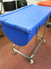 Hard Plastic Mobile Food Ingredient Bin in Blue, with Lid. Size W100 x D55cm. - 2