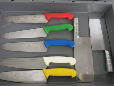 7 x Assorted Commercial Kitchen Knives (As Viewed).
