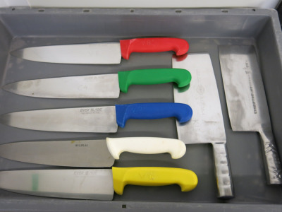 7 x Assorted Commercial Kitchen Knives (As Viewed).