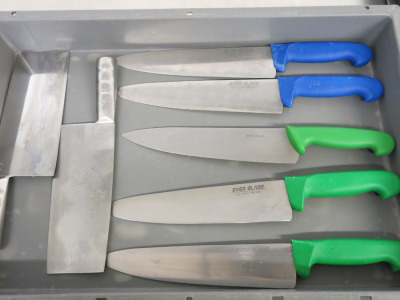 7 x Assorted Commercial Kitchen Knives (As Viewed).