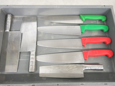 7 x Assorted Commercial Kitchen Knives (As Viewed).
