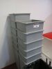 7 x Rubbermaid 3569 Grey Hard Plastic Bins. Size H70 x W37 x D37cm. - 2