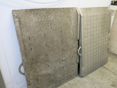 2 x Check Plate Aluminium Ramps. Size 95cm x 132cm