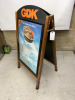 Large Wooden A Frame. Note: Branded GDK. - 3