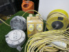 11 x 110V 3 x 240V Extension Cables to Include: 3 x 110V Reels, 3 x 240V Reels, 1 x Defender 110V 4 Way Splitter, 7 x 110V Extension Leads. - 3