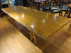 Large Oak 2 Plank Varnished Dining Table on Twin Pedestal. Size H76 x W257 x D90cm. - 5