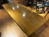 Large Oak 2 Plank Varnished Dining Table on Twin Pedestal. Size H76 x W257 x D90cm. - 6